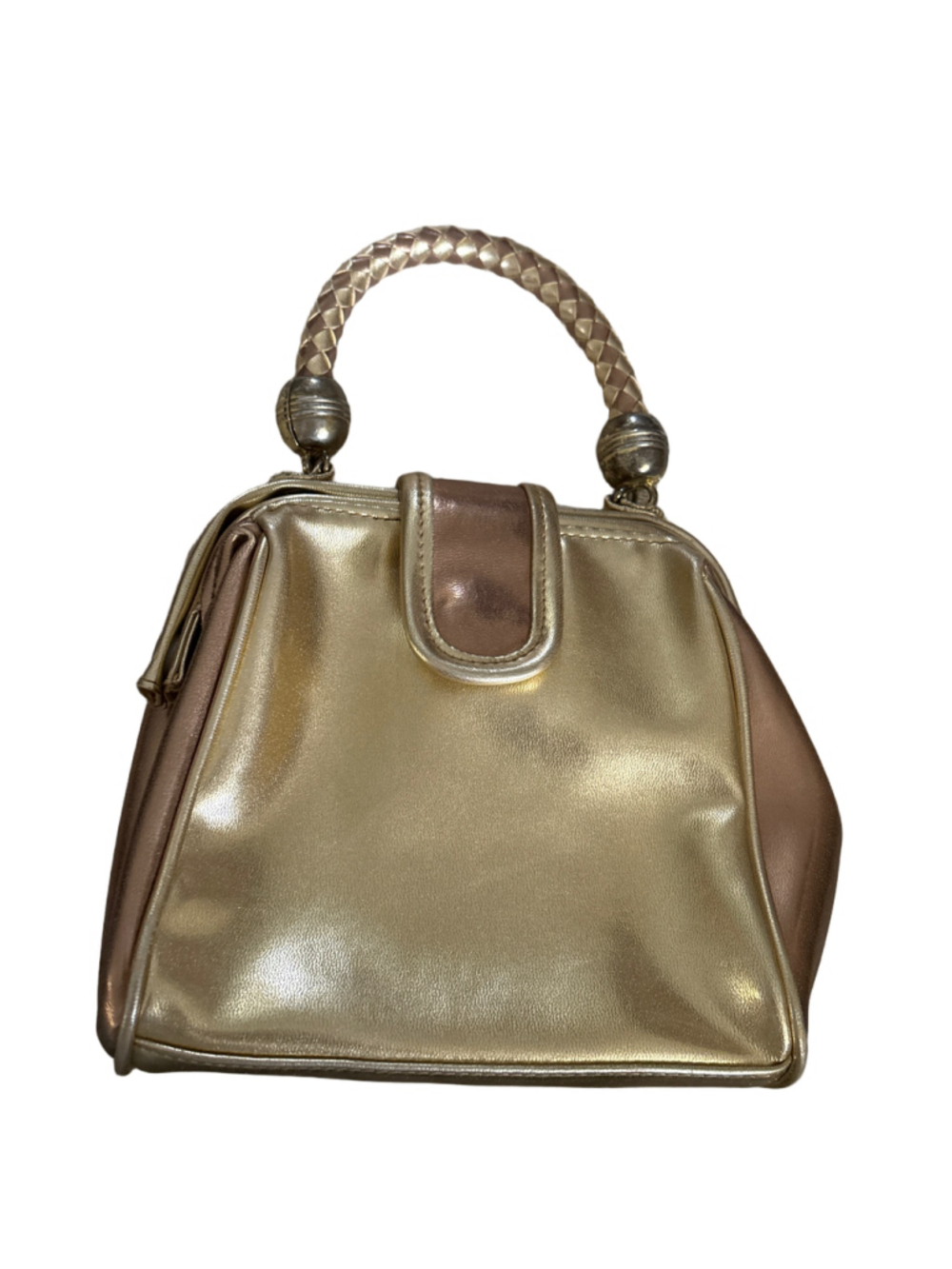 Women's Linea & Milano Gold and Bronze Satchel Handbag, One Size